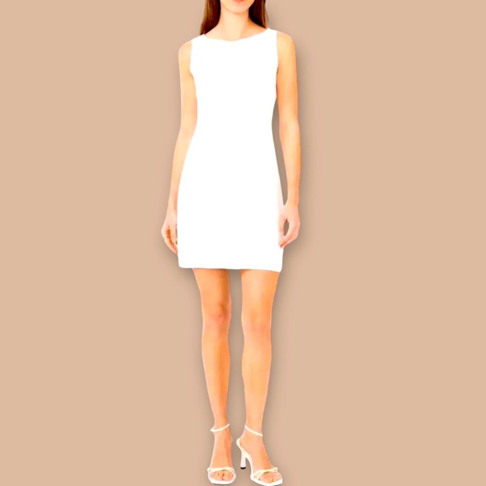 NWT Halogen Cutout Sleeveless Shift Dress - Whisper White Size Large